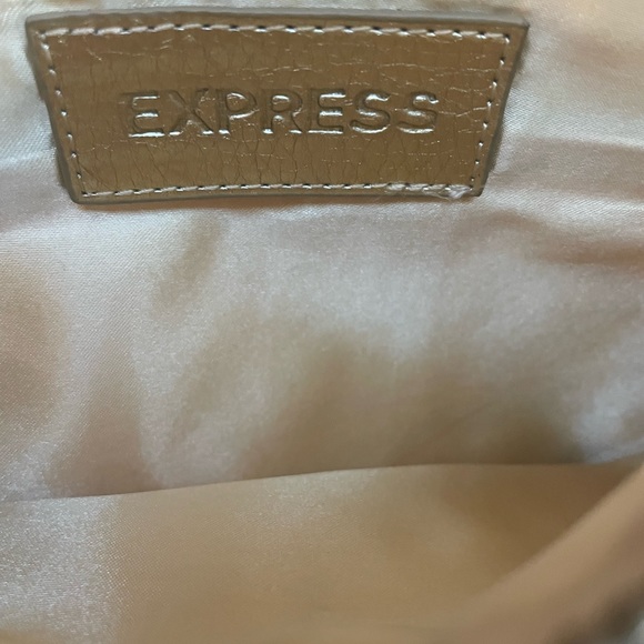 EXPRESS Colorful Clutch Gold with multicolor back zipper satin lining 6X9 - Picture 2 of 10